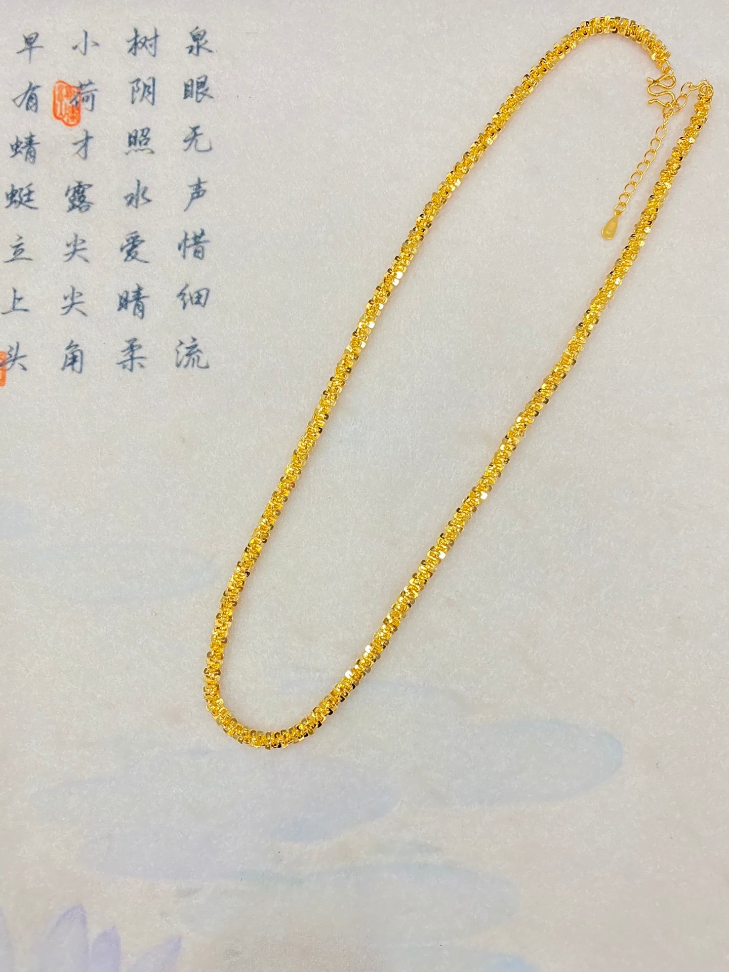 glittering gold necklace