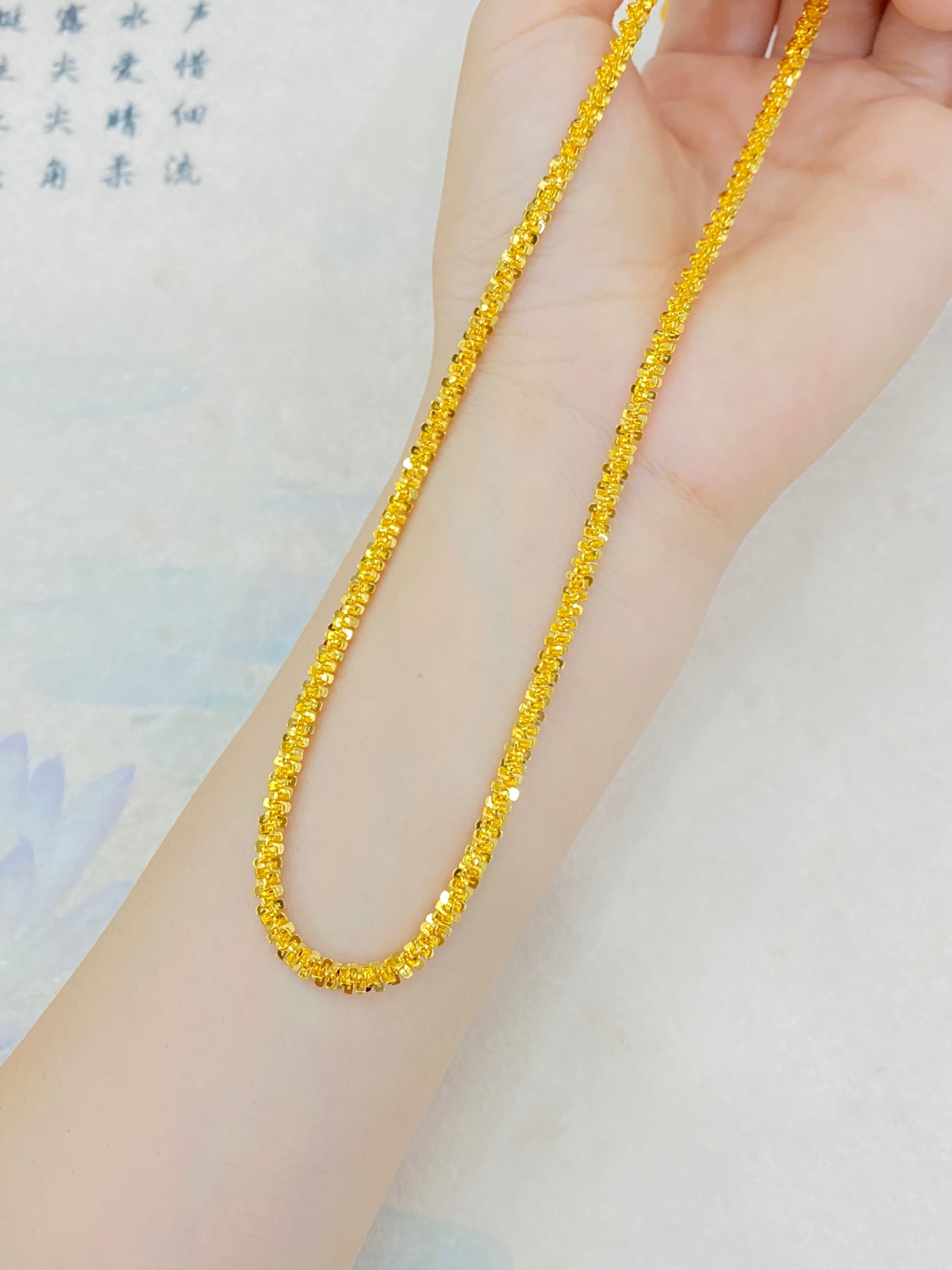 glittering gold necklace