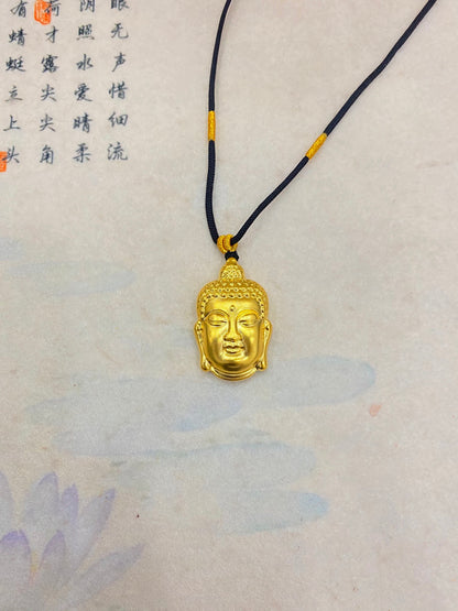 Antiker Dharma-Anhänger aus goldenem Buddhakopf (L)