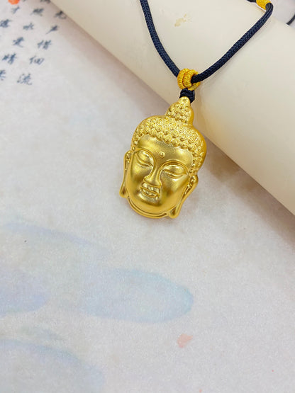 Antiker Dharma-Anhänger aus goldenem Buddhakopf (L)