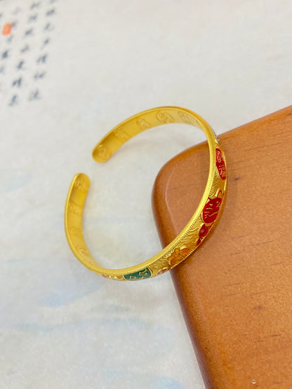Emaille-Armband mit Glücksbringer