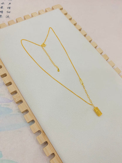 Little Gold Brick necklace