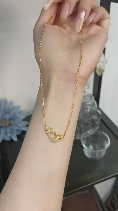 Horseshoe buckle necklace