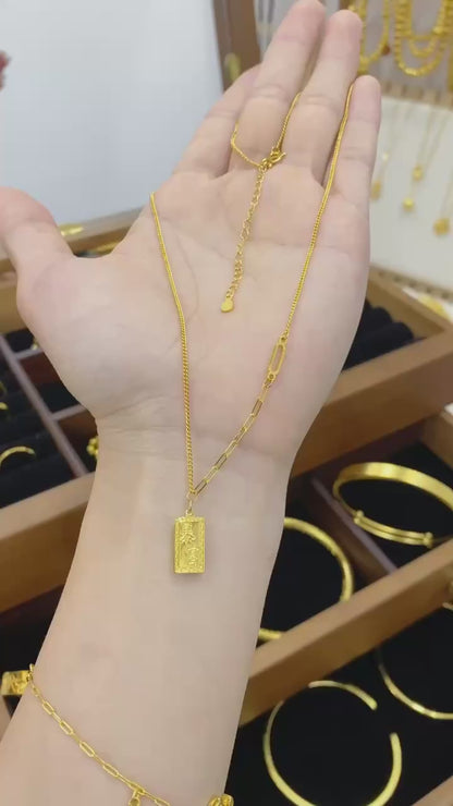 Little Gold Brick necklace