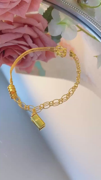 Little Gold Brick Bracelet