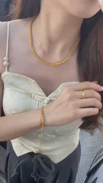 glittering gold necklace