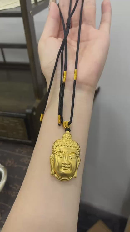 Antiker Dharma-Anhänger aus goldenem Buddhakopf (L)